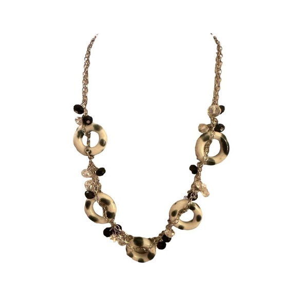 Polka Dot Glass and Crystal Beaded Necklace - Picture 2 of 3